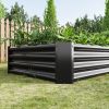 Black Metal Rectangle Raised Garden Bed – 6' x 3' x 1'