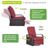 Outdoor Rattan Wicker Swivel Recliner Chair with 360° Rotation and Water-Resistant Cushion