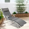 Adjustable Folding Chaise Lounge Chair with Pillow