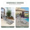 Adjustable Folding Chaise Lounge Chair with Pillow