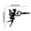 Angel on Branch Steel Silhouette – Metal Fairy Wall/Stake Décor