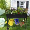 Mobile Metal Raised Garden Bed Cart with Legs and Wheels