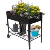 Mobile Metal Raised Garden Bed Cart with Legs and Wheels
