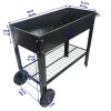 Mobile Metal Raised Garden Bed Cart with Legs and Wheels