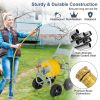 Garden Hose Reel Cart with 4 Wheels & Non‑Slip Grip