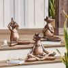 Mini Meditation Yoga Frog Resin Statue