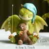 Miniature Fairy Garden Dragon Figurines – Pink Dragon Reading & Baby