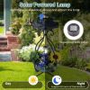 Outdoor Bird Bath Feeder with Flower Planter Pedestal & Solar Lights – Lotus Leaf Bowl