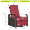 Outdoor Rattan Wicker Swivel Recliner Chair with 360° Rotation and Water-Resistant Cushion