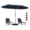 13 ft Double‑Sided Twin Table Patio Umbrella with Crank