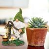Cartoon Gnome Dwarf Statue with Solar Light – Waterproof Garden Figurine